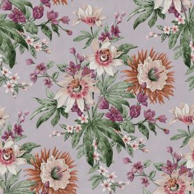 Boutique Martha Mauve Floral Smooth Wallpaper