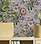 Boutique Martha Mauve Floral Smooth Wallpaper