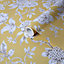 Boutique Meadow land Yellow Metallic effect Floral Smooth Wallpaper Sample