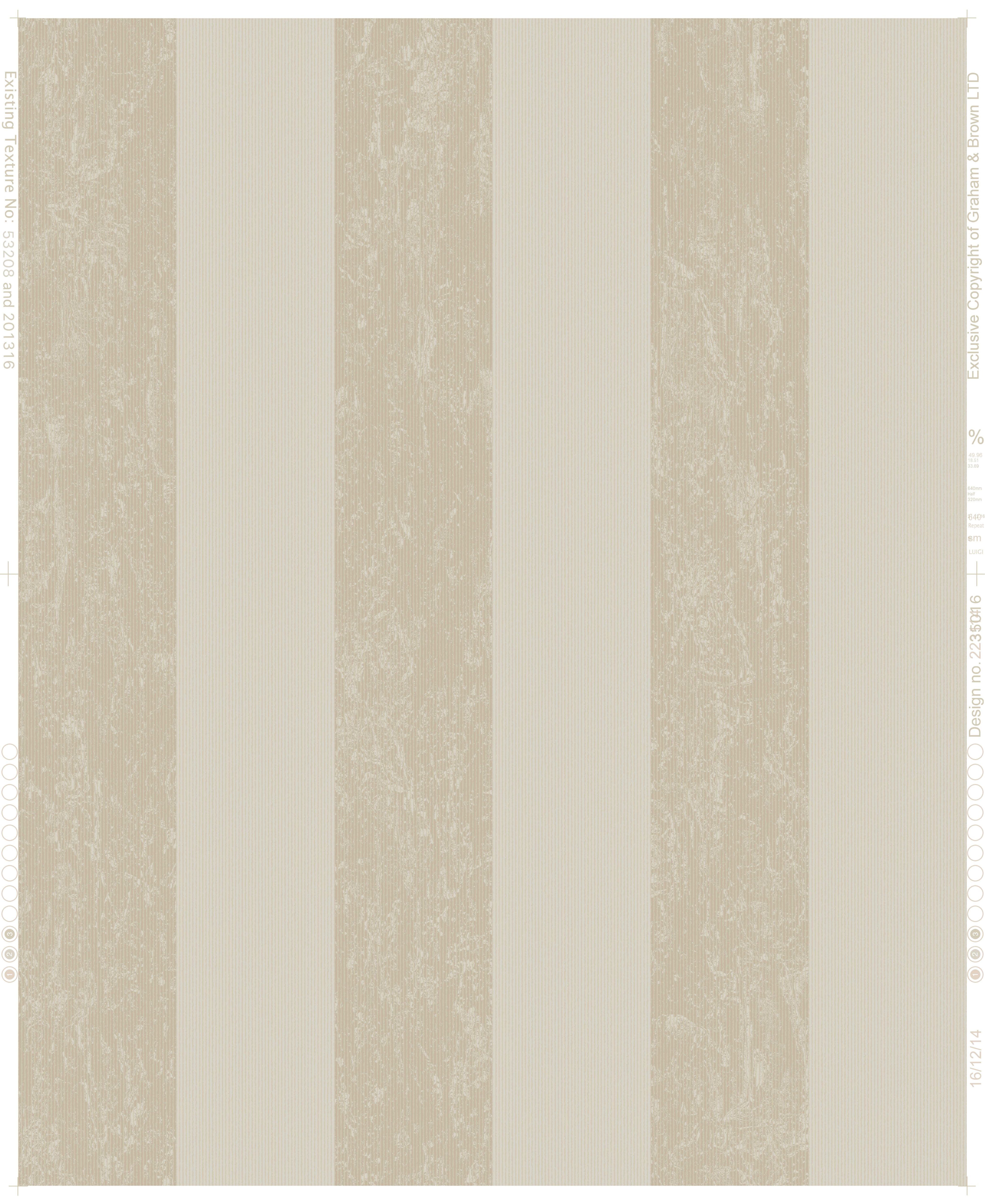 Boutique Mercury Champagne Metallic effect Striped Embossed Wallpaper Sample