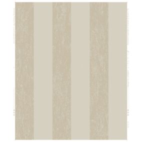 Boutique Mercury Champagne Striped Metallic effect Embossed Wallpaper Sample