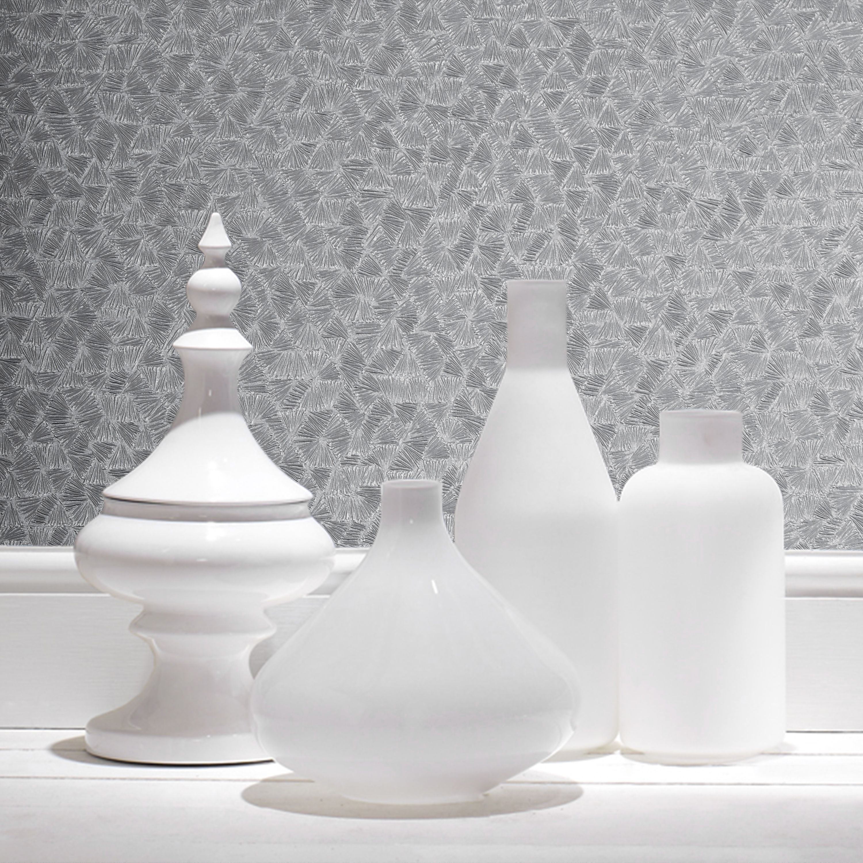 Boutique Minori Silver effect Embossed Wallpaper