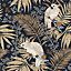 Boutique Multicolour Tropical Metallic effect Textured Wallpaper