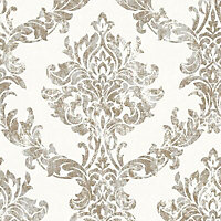 Boutique Opal Gold effect Embossed Wallpaper