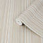 Boutique Palma Beige Striped Gold effect Textured Wallpaper Sample