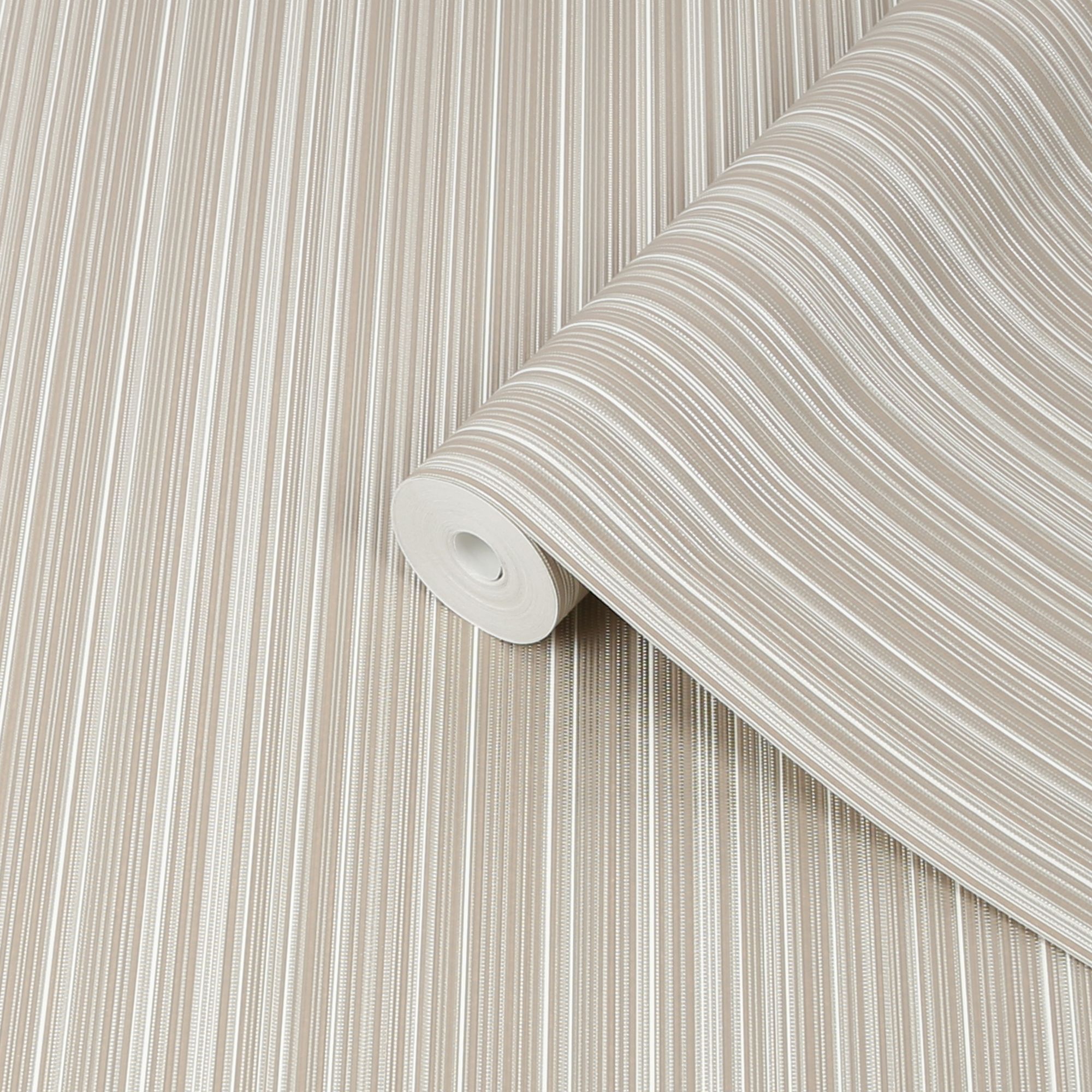 Boutique Palma Beige Striped Gold effect Textured Wallpaper DIY at B&Q