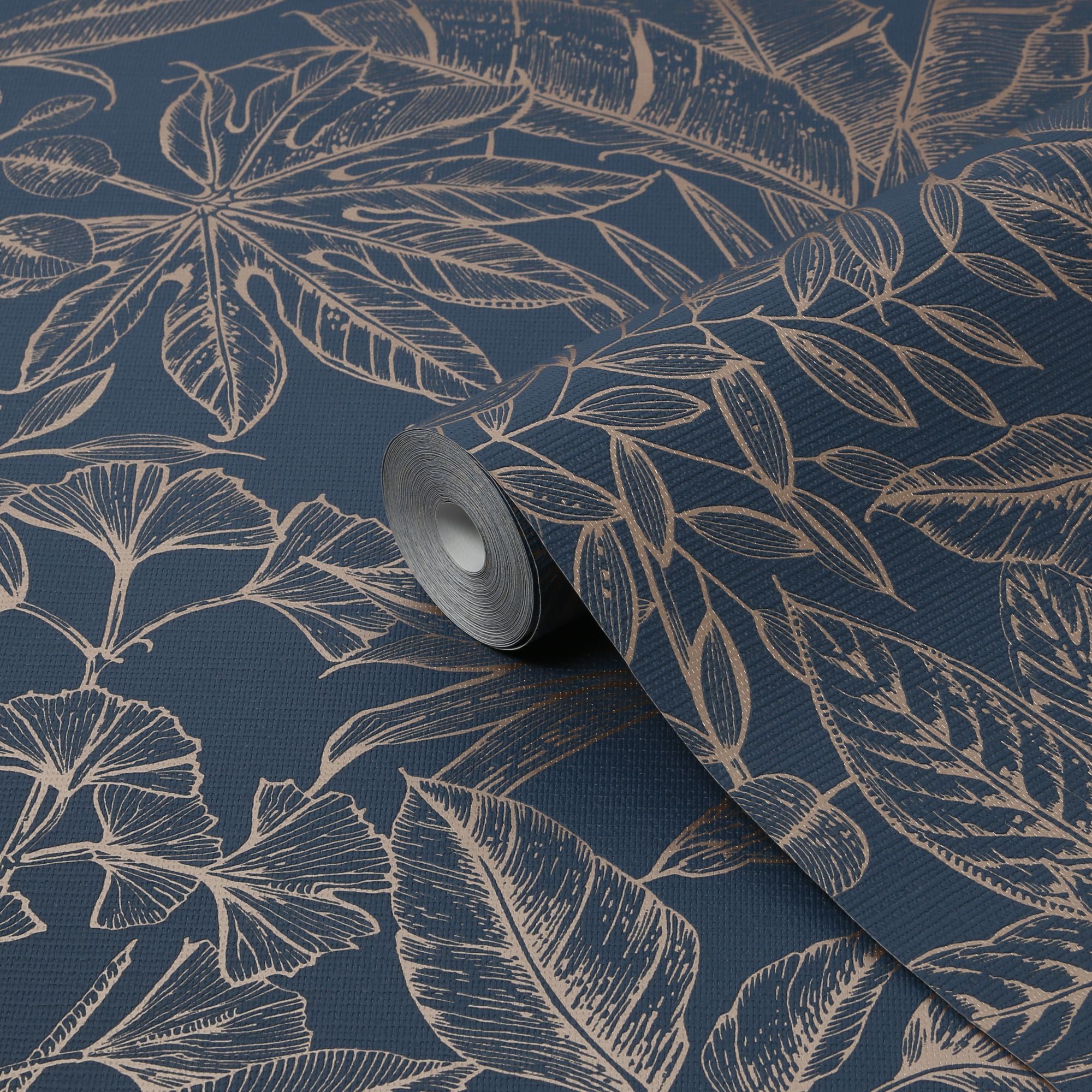 Boutique Paradise Blue Smooth Wallpaper Sample