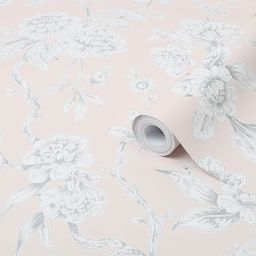Boutique Pink Meadow land Metallic effect Smooth Wallpaper