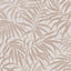 Boutique Pure Beige Tropical leaf Metallic effect Smooth Wallpaper