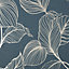 Boutique Royal palm Emerald Leaves Gold effect Smooth Wallpaper