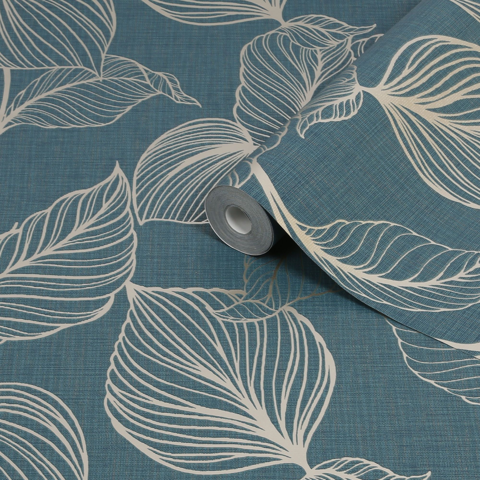 Boutique Royal palm Emerald Leaves Gold effect Smooth Wallpaper DIY