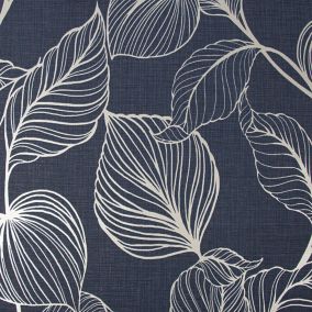Boutique Royal palm Sapphire Leaf Gold effect Textured Wallpaper Sample