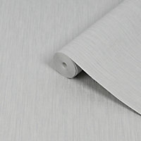 Boutique Royal silk Silver effect Textured Wallpaper Sample