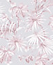 Boutique Tropique Pink Leaf Metallic effect Smooth Wallpaper