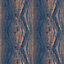 Boutique Vermeil Blue Striped Copper effect Smooth Wallpaper