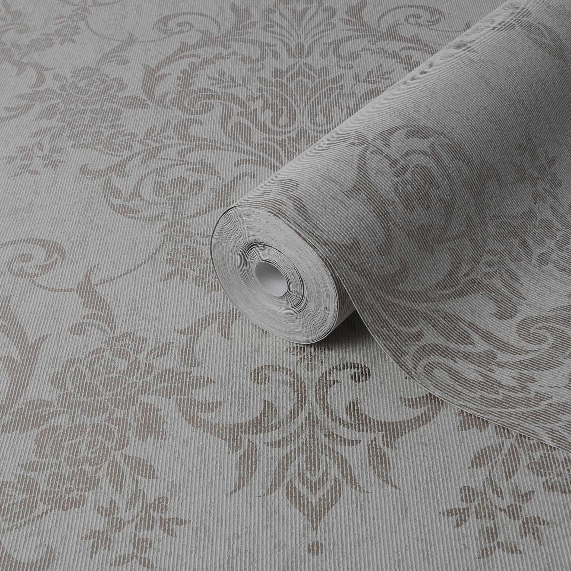 Boutique Victorian Champagne Metallic effect Damask Embossed Wallpaper ...