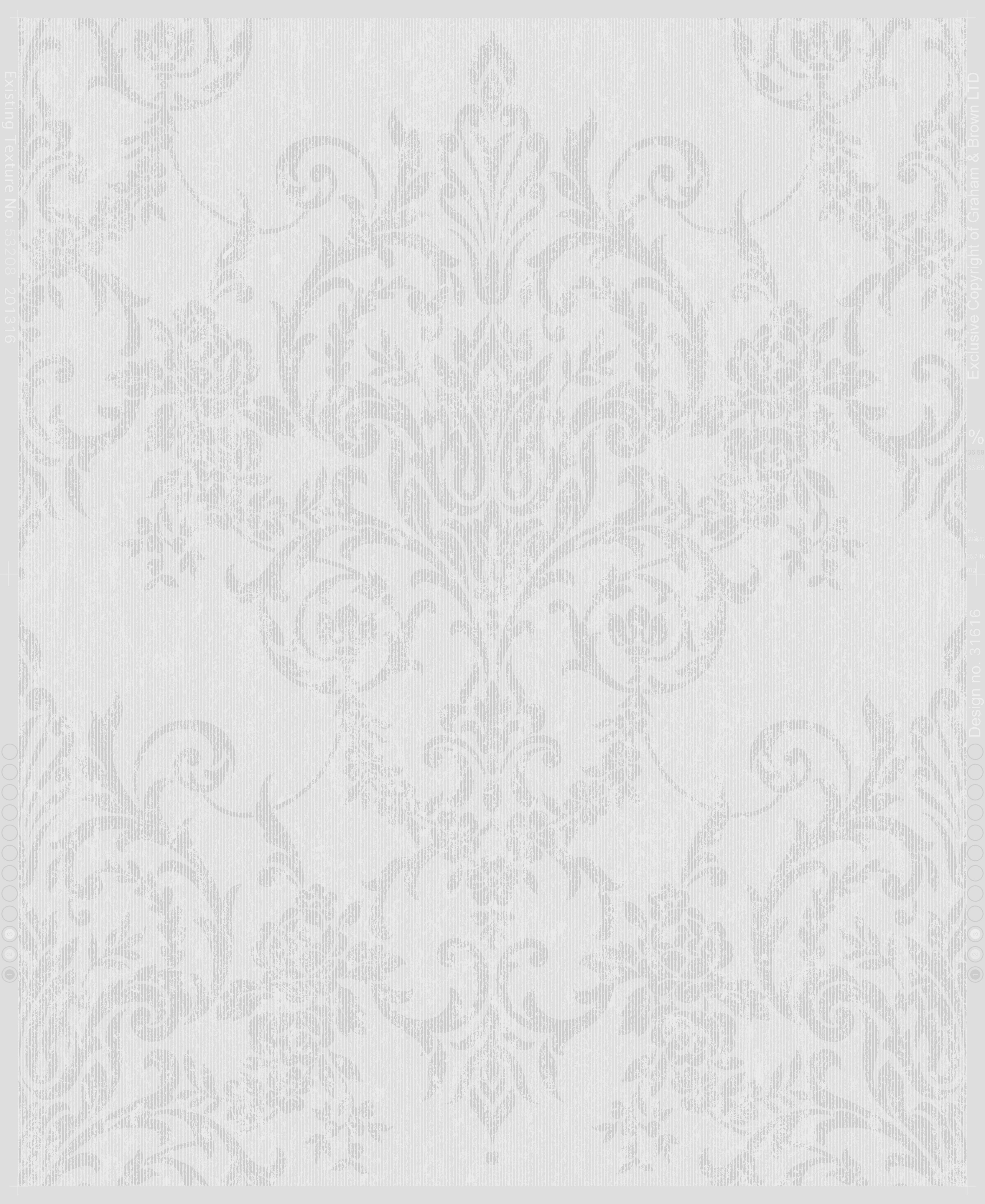 Boutique Victorian Grey Metallic effect Damask Embossed Wallpaper Sample