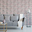 Boutique Zara Pink Metallic effect Floral Textured Wallpaper Sample