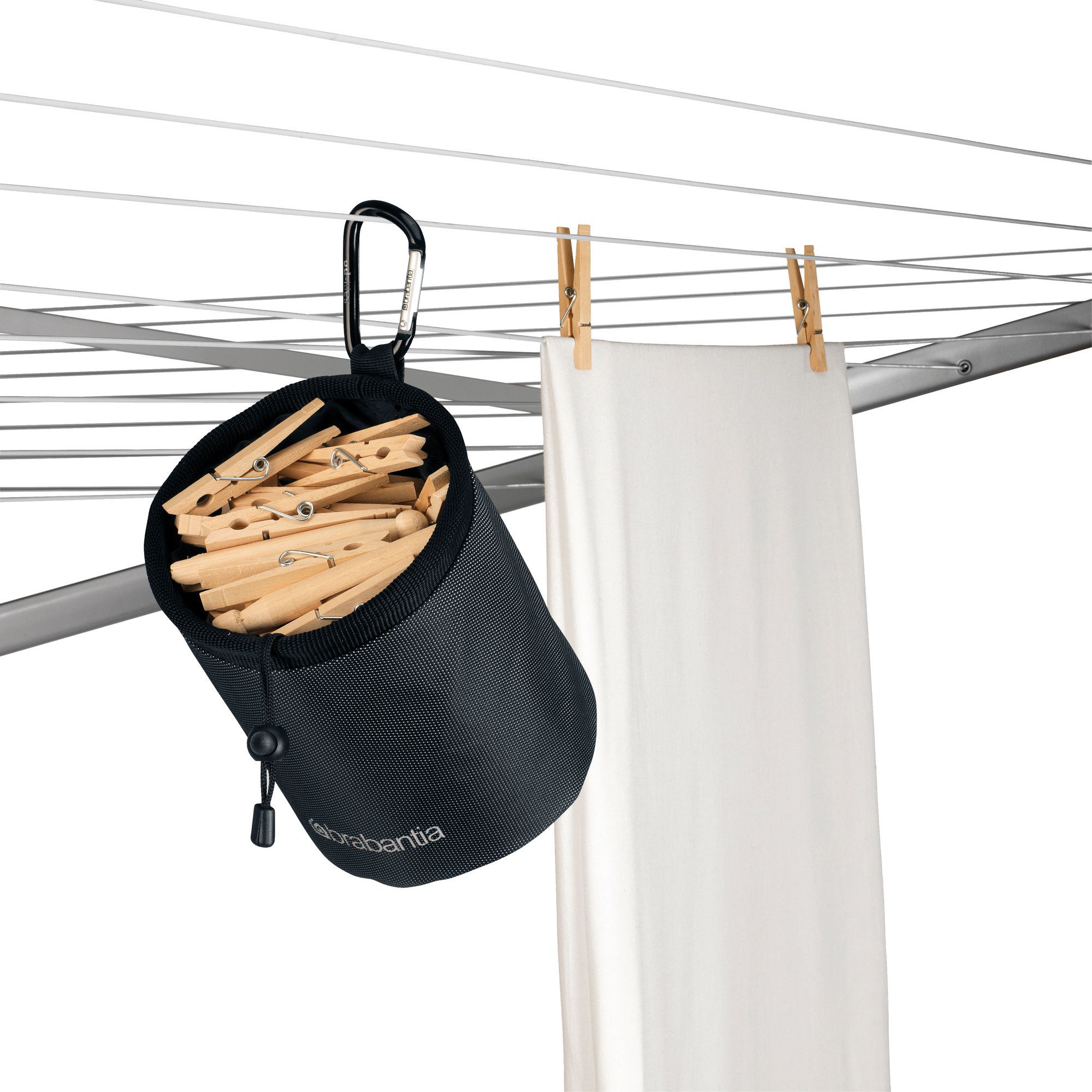 Brabantia Black Clothes peg holder, (H)150mm (W)140mm