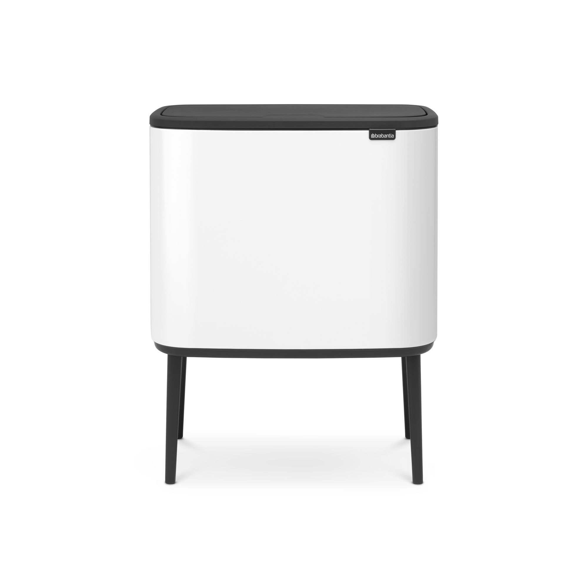 Brabantia Bo Touch Wide White Metal Bin - 36L Freestanding