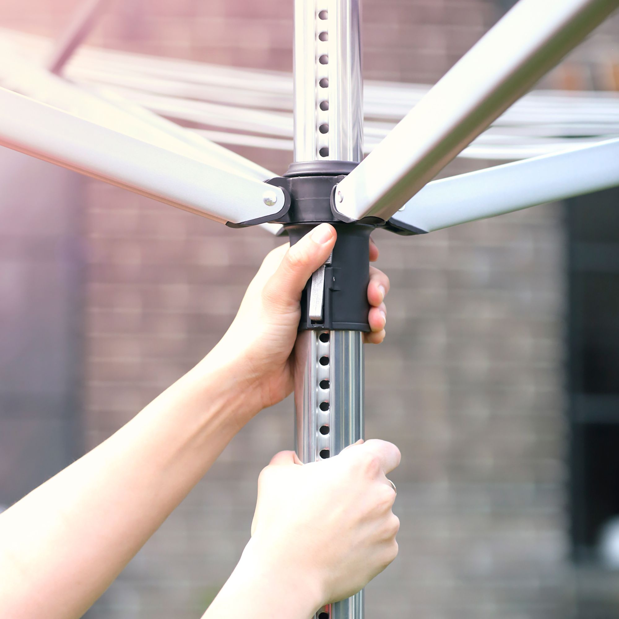 Brabantia Lift-O-Matic Silver effect Steel 4 Arm Garden Rotary airer, 40m