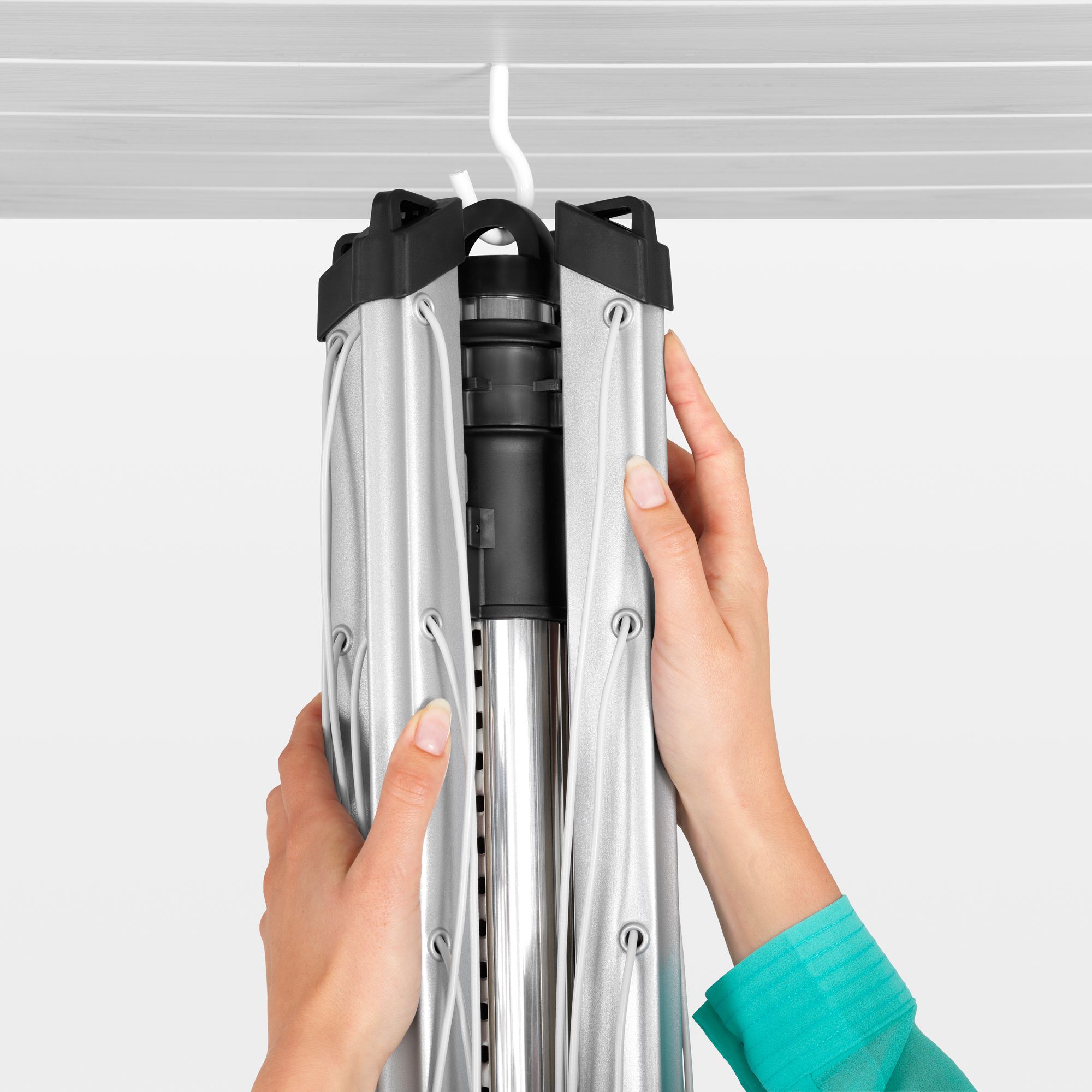 Brabantia Lift-O-Matic Silver effect Steel 4 Arm Garden Rotary airer, 50m