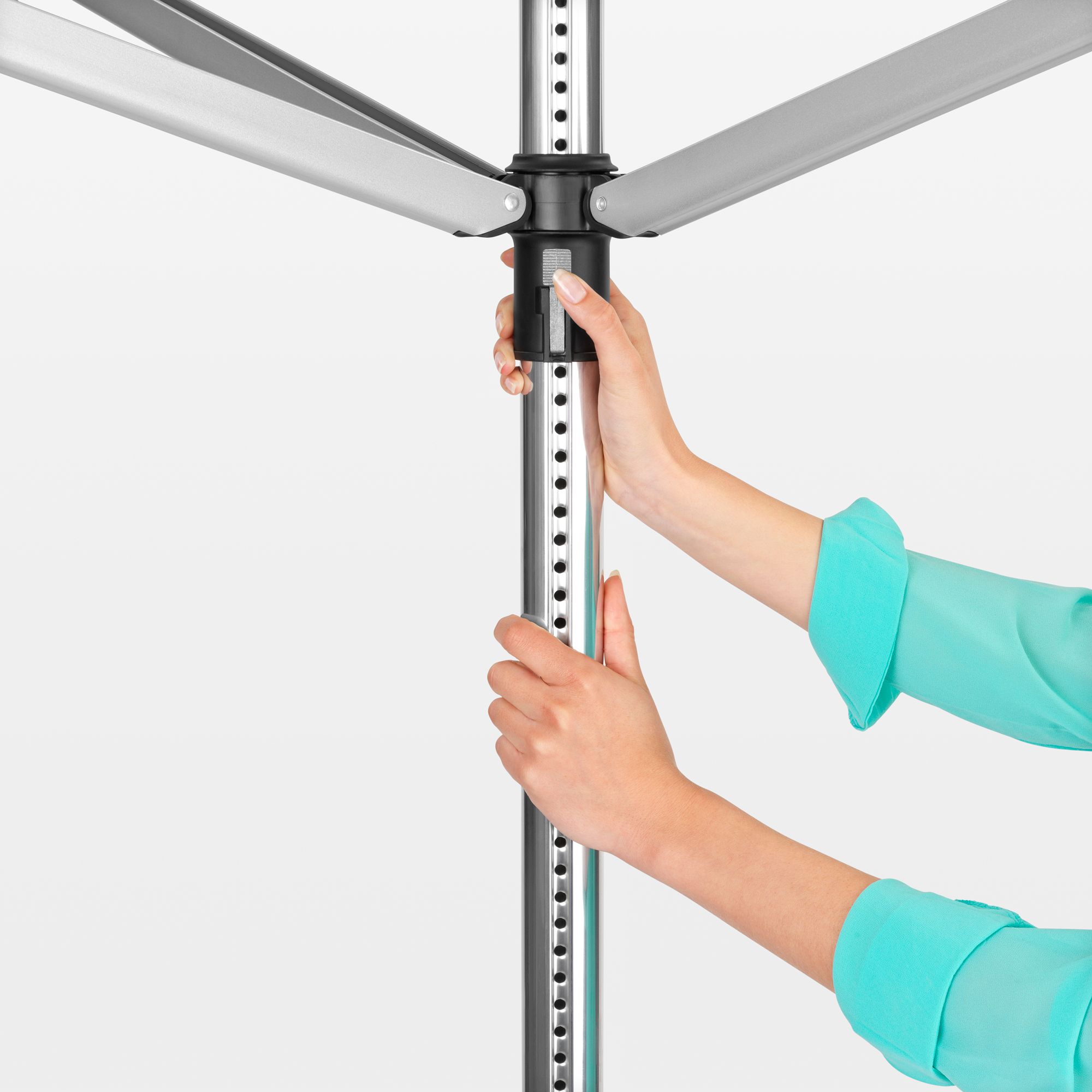 Brabantia Lift-O-Matic Silver effect Steel 4 Arm Garden Rotary airer, 50m