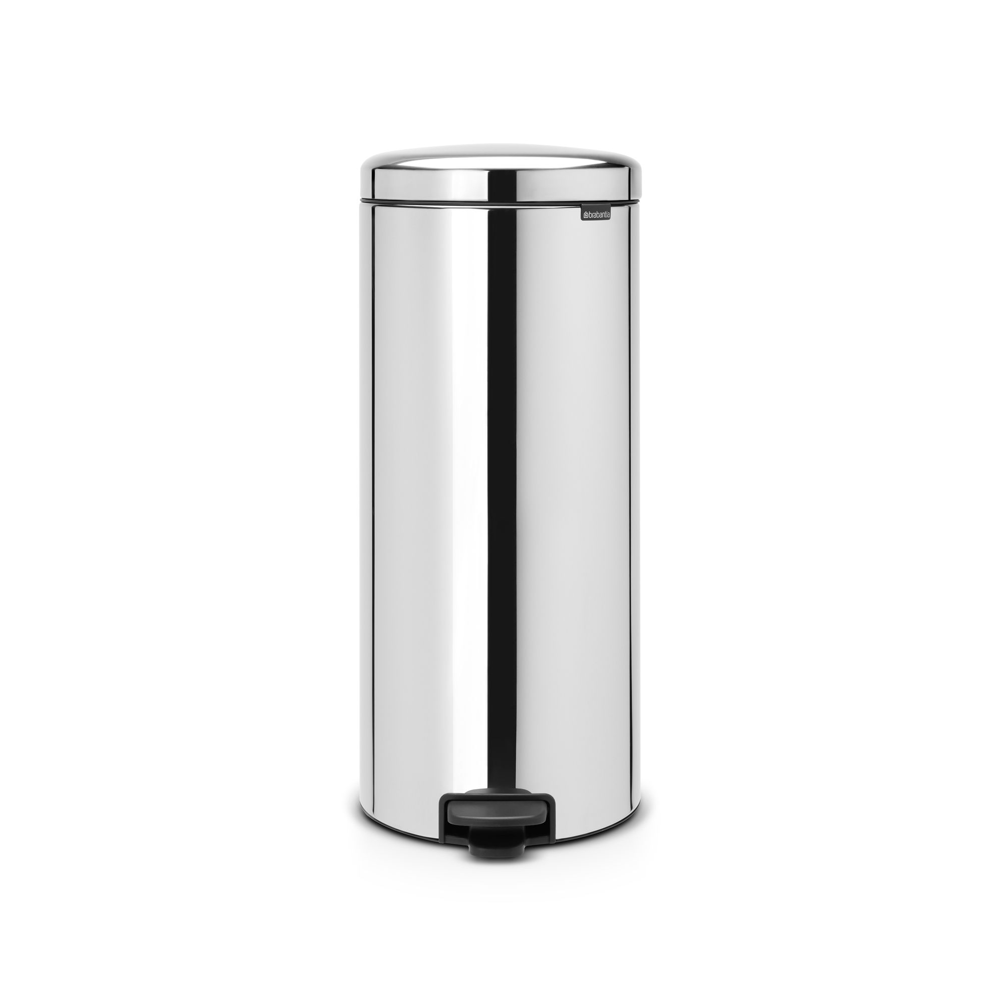 Brabantia Metal Bright steel Pedal Bin - 30L Freestanding