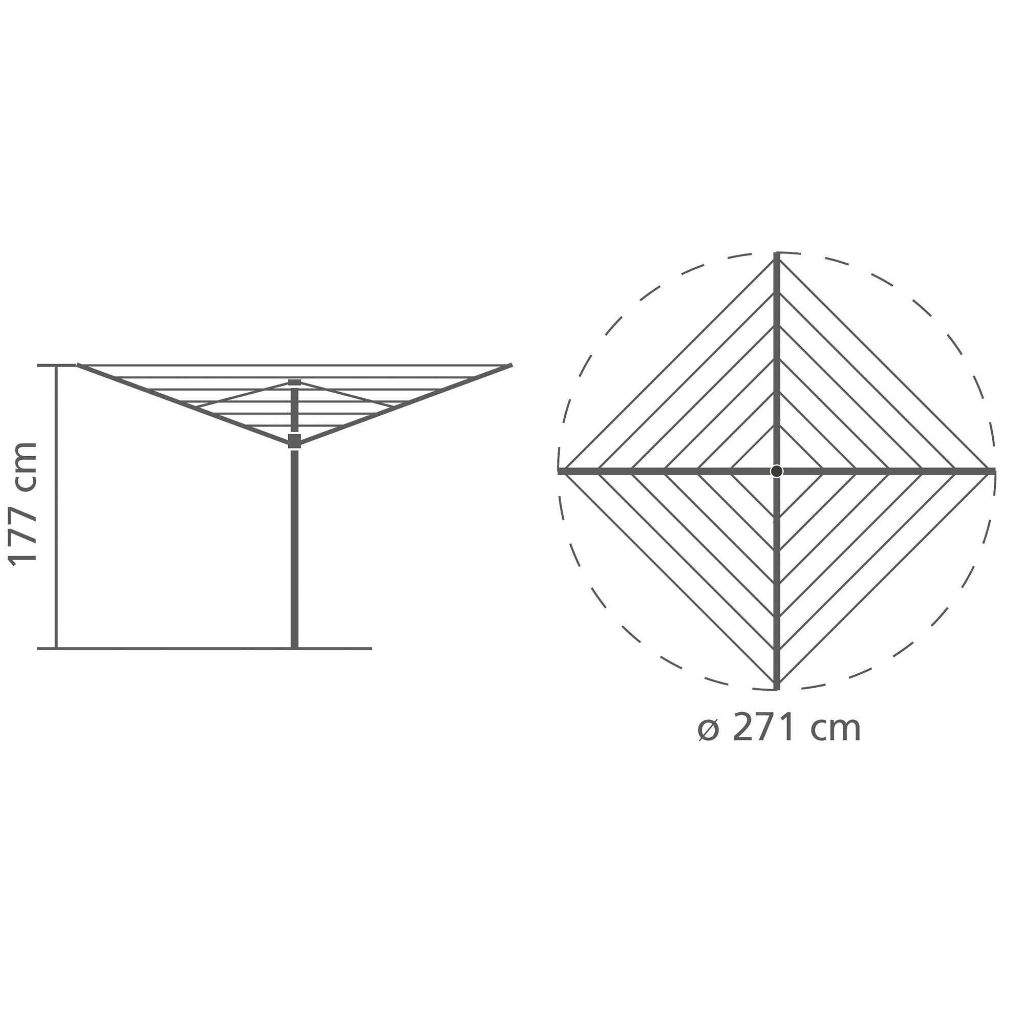 Brabantia Metallic Grey Anodised aluminium steel 4 Arm Rotary airer 40m DIY at B Q