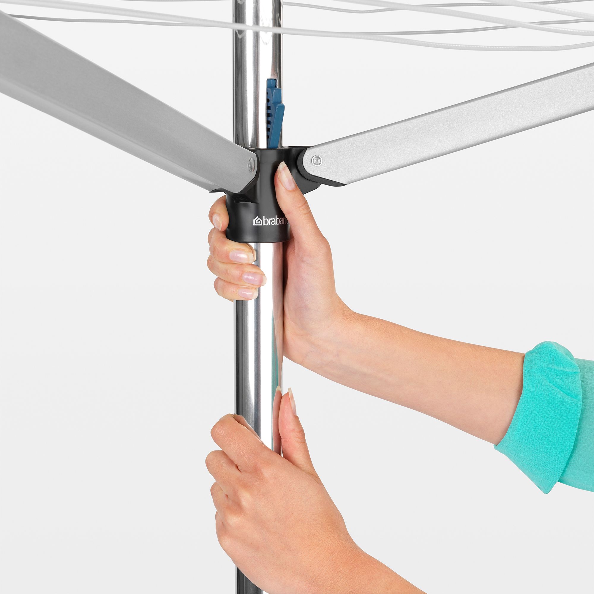 Brabantia Metallic Grey Anodised aluminium steel 4 Arm Rotary airer 50m DIY at B Q