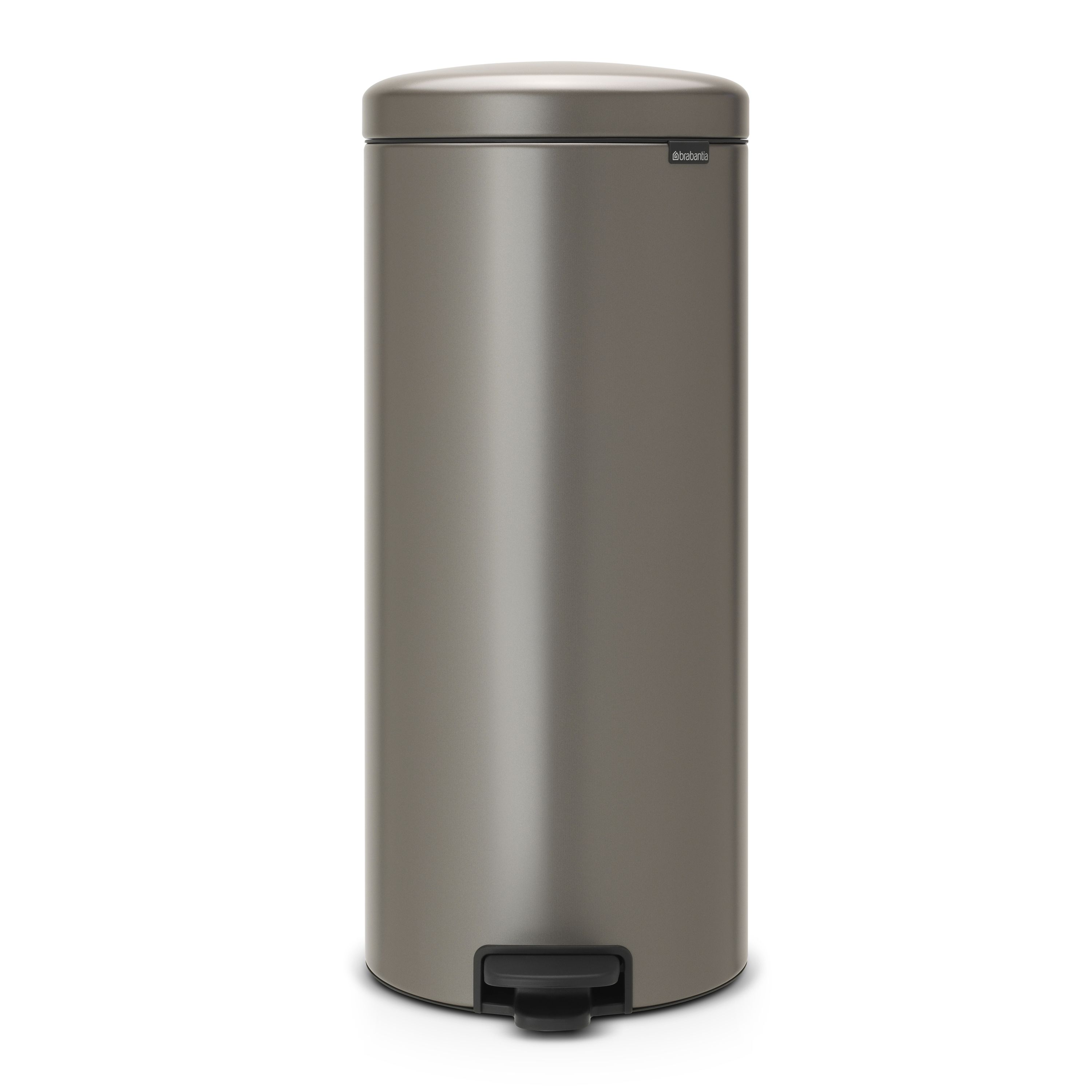 Brabantia Newicon Contemporary Platinum Effect Steel Circular Freestanding Kitchen Bin 30l Diy At B Q