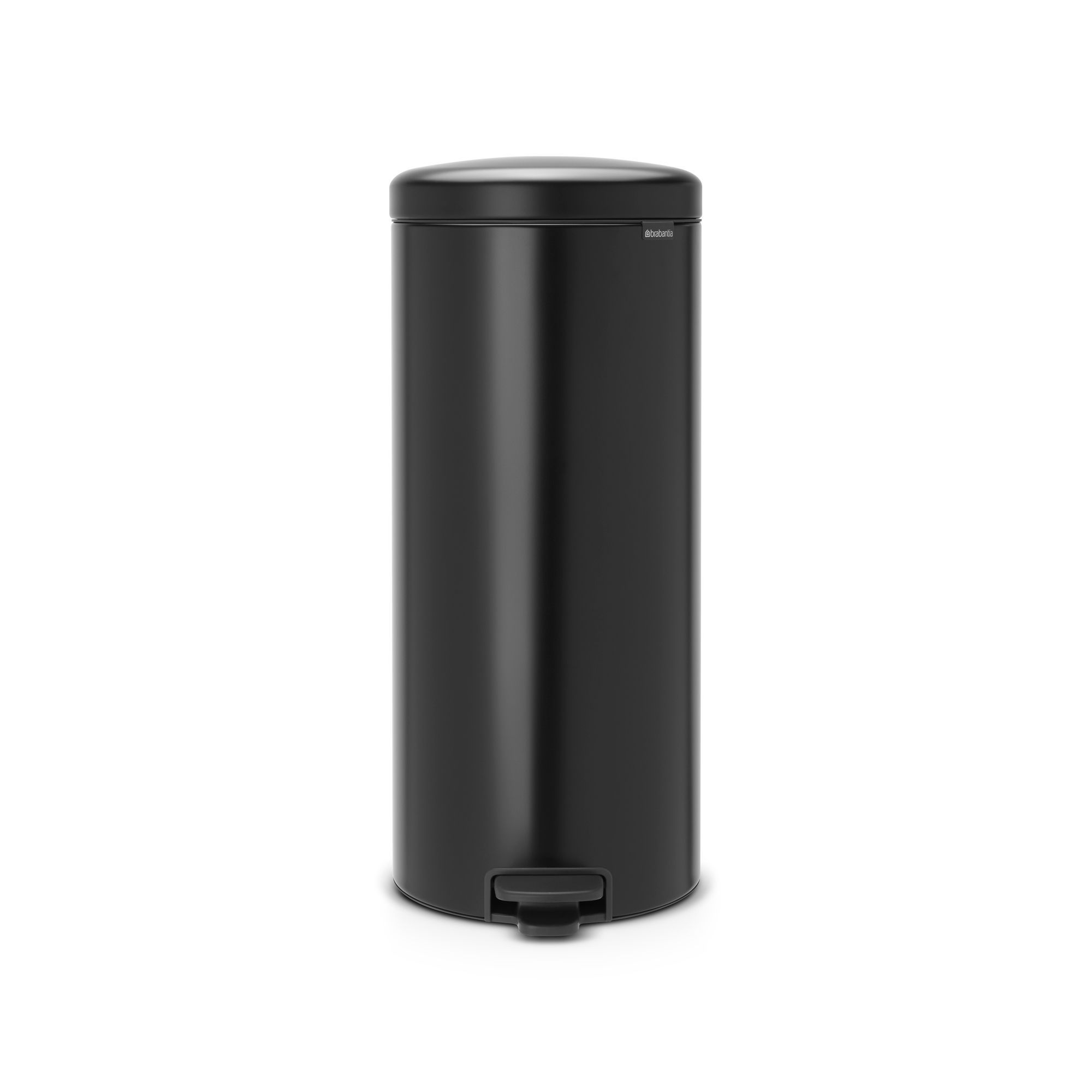 Brabantia Pedal Matt Black Metal Pedal Bin - 30L Freestanding