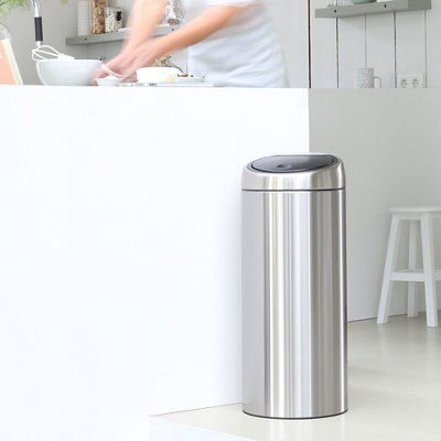 Brabantia Silver effect Metal Touch Bin - 30L