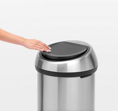 Brabantia Silver effect Metal Touch Bin - 60L