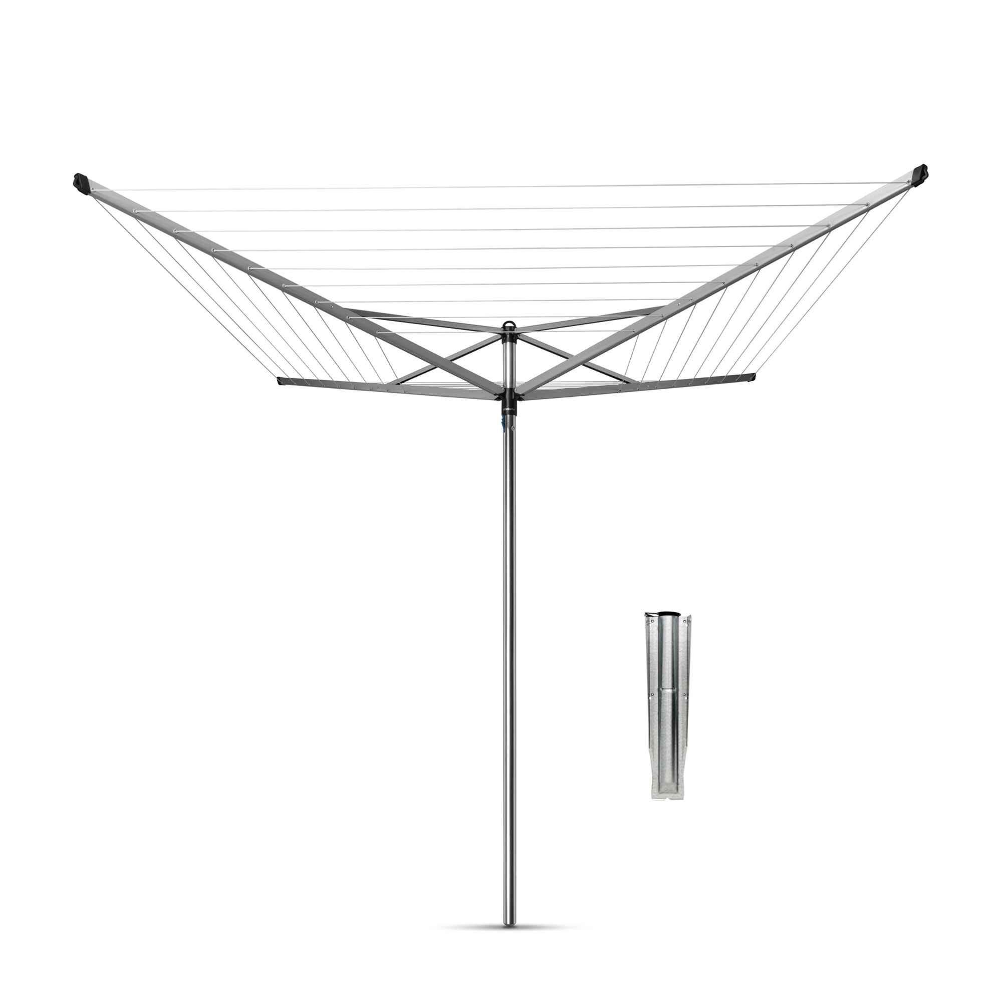 Brabantia Silver effect Steel 4 Arm Garden Rotary airer, 50m