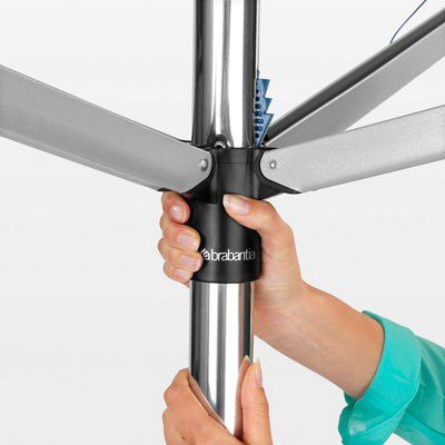 Brabantia Silver effect Steel 4 Arm Garden Rotary airer, 50m