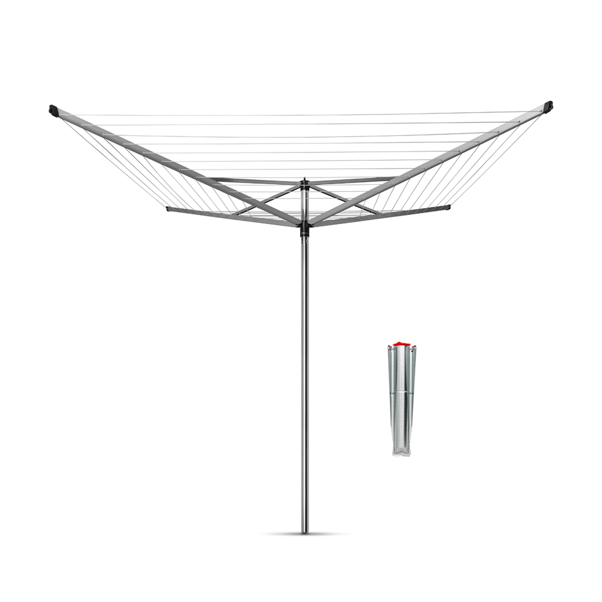 Brabantia Silver effect Steel 4 Arm Garden Rotary airer, 60m