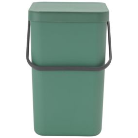 Brabantia Sort & Go Fir Green Plastic Rectangular Freestanding Kitchen Recycling bin, 25L