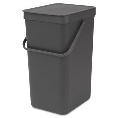 Brabantia Sort & go Grey Plastic Bin - 16L