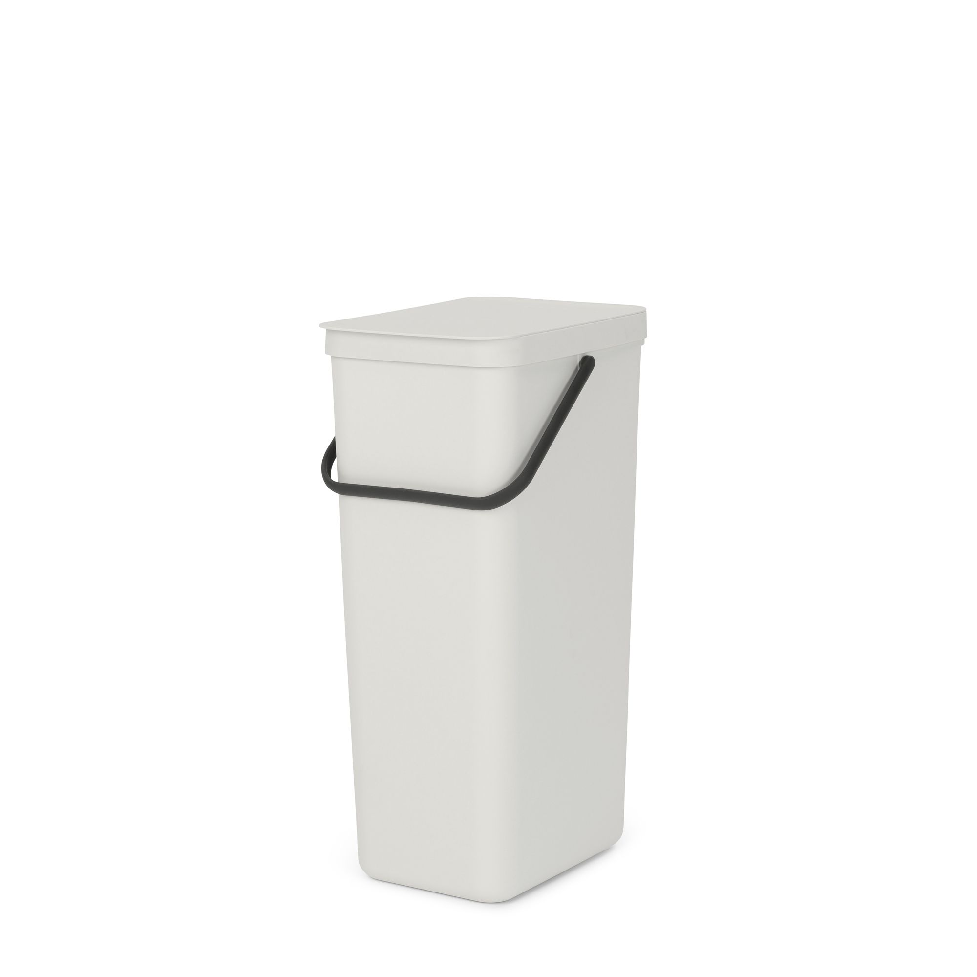 Brabantia Sort & Go Hinged Tall Light Grey Plastic Recycling bin - 40L Freestanding