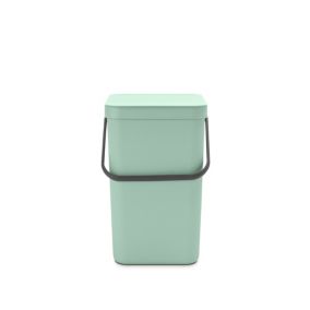 Brabantia Sort & Go Jade Green Plastic Rectangular Freestanding Kitchen Recycling bin, 25L