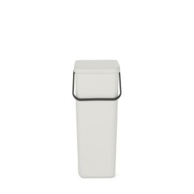 Brabantia Sort & Go Recycle Bins Light Grey Plastic Rectangular Freestanding Kitchen Recycling bin, 40L