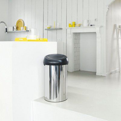 Brabantia Stainless steel effect Metal Touch Bin - 60L
