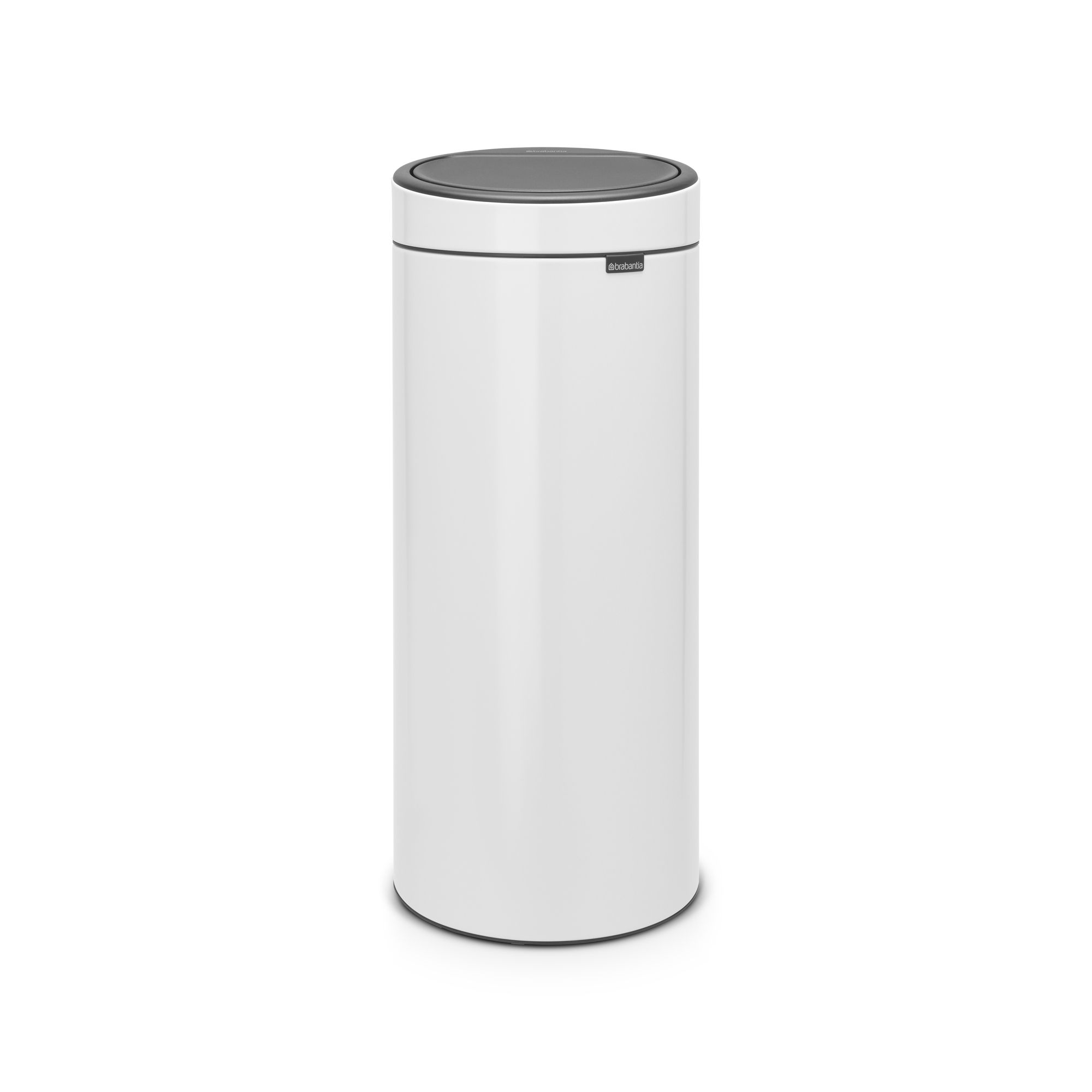 Brabantia Touch Tall White Metal Bin - 30L Freestanding