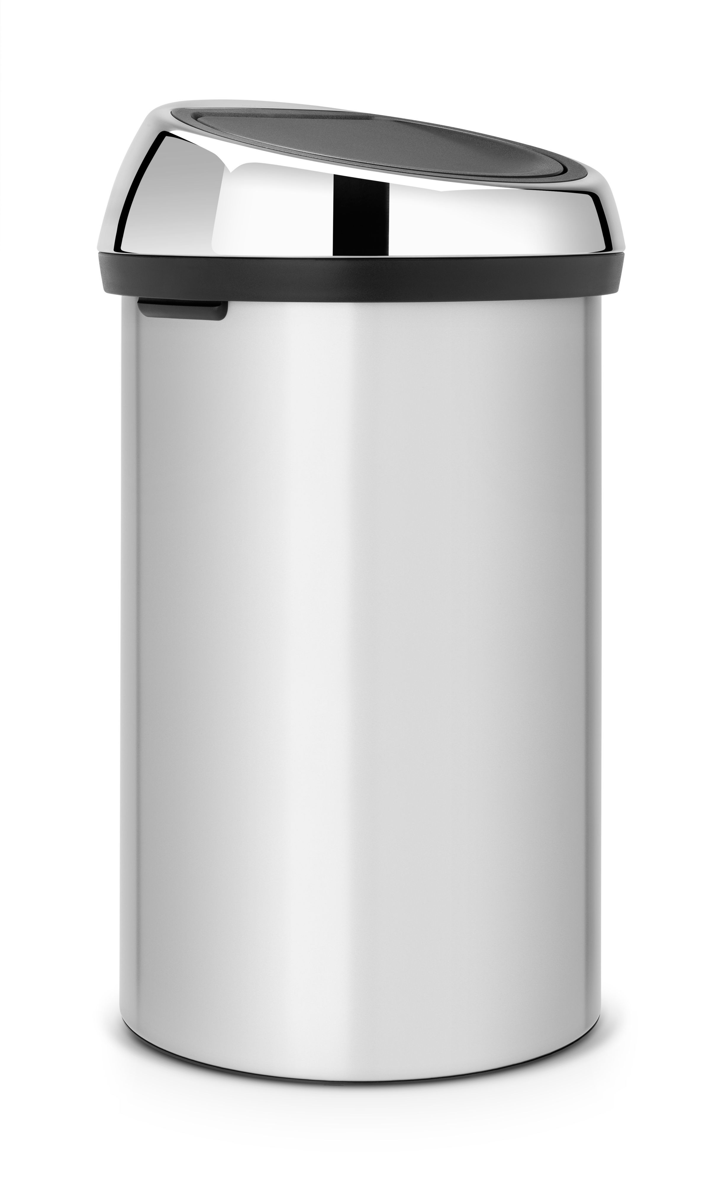 Brabantia Touch Top Grey Metallic Effect Metal Round Kitchen Bin 60l Diy At B Q