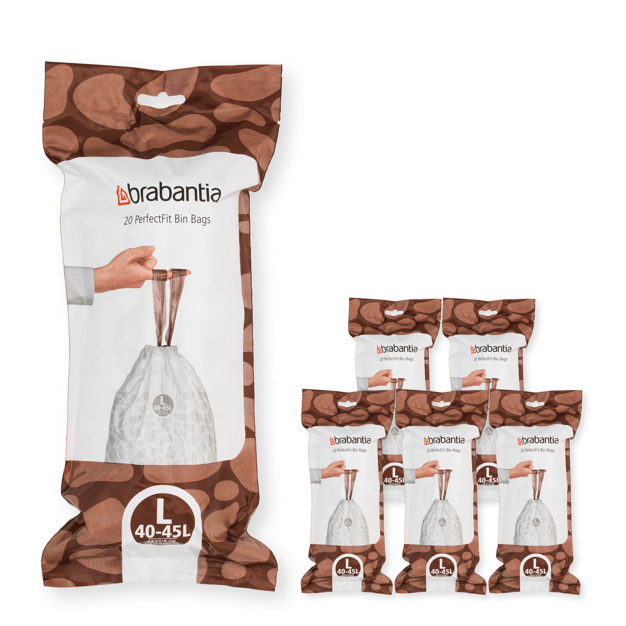 Brabantia White 40L Heavy duty , Set of 6