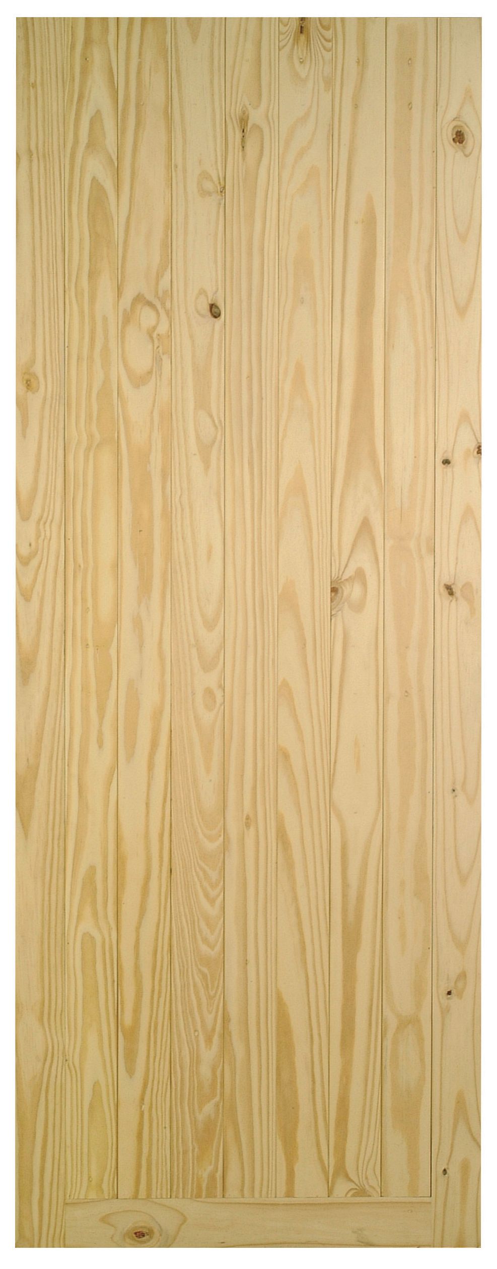 Braced, framed & ledged Cottage Wooden Pine veneer External Side Back door, (H)1981mm (W)762mm