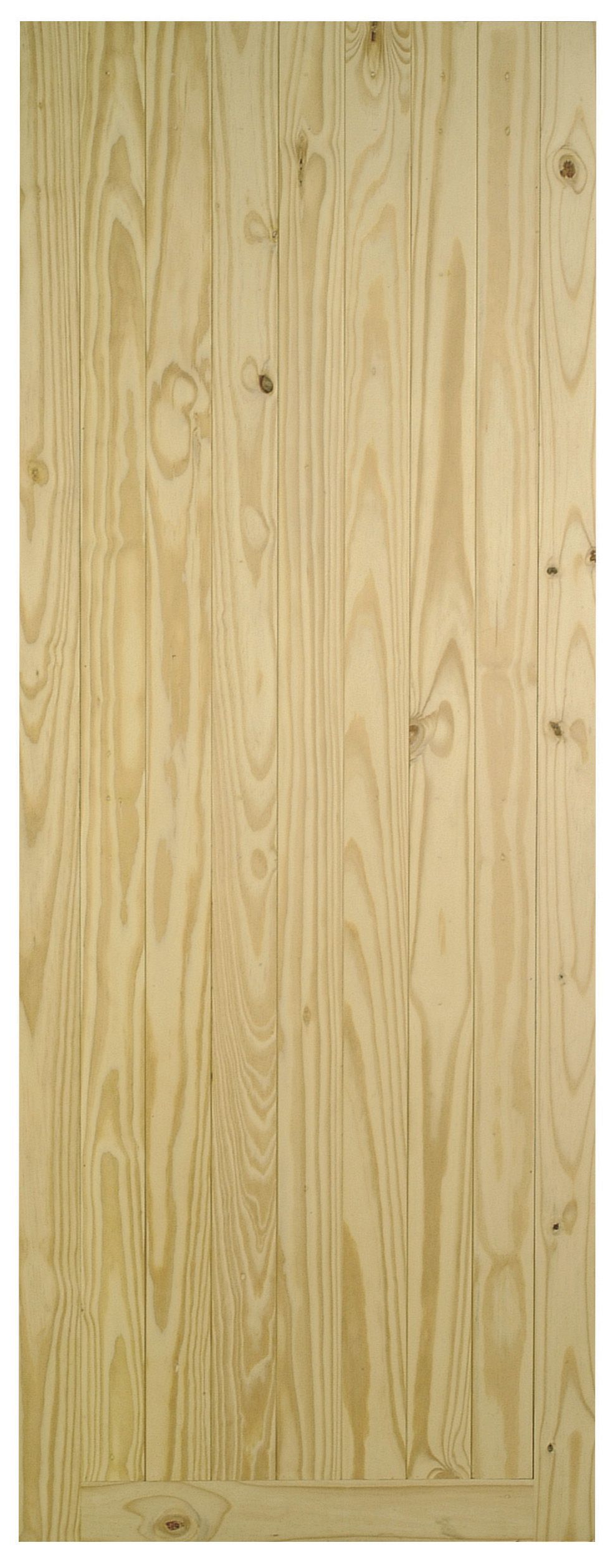 Braced, framed & ledged Cottage Wooden Pine veneer External Side Back door, (H)1981mm (W)838mm