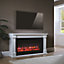 Bradbury White MDF Electric LED electric fire suite