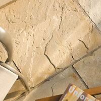 Bradstone Natural Sandstone Fossil buff Natural sandstone Paving slab (L)600mm (W)600mm